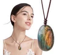 Labradorit-Anhänger, Labradorit-Halskette für Frauen Spirituelle | Labradorit-Stein-Schmuck für Meditation, Yoga, spirituelle Heilung, Chakra-Ausgleich, Reiki,