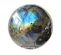 Labradorite Crystal Ball for Magic, Blue Flash Gemstone Sphere Desktop Ornament,Home Office Decor,Fortune Teller,Family Decorative,3~3.5cm