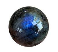 Labradorite Crystal Sphere - Polished Moonstone Quartz Ball for Healing, Meditation, Scrying, Feng Shui - Hand-Made Natural Power Stone