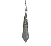 Labradorite Gemstone Crystal Pendulum Hexagonal Vintage Crystal Pendulum for Dowsing Rod Pendulum Chakra Reiki Fortune Telling Wiccan Meditation (Labradorite)