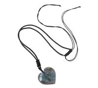 Labradorite Jewellery - Heart Shape Crystal Necklace, Pendant Jewellery, Mystical Gemstone Accessory, Spiritual Pendant, Stylish Gift Element of Meaning for Men F