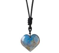 Labradorite Jewelry - Heart Shaped Necklace, Moonstone Pendant Jewelry, Stylish Crystal Gemstone Accessory | Handcrafted Labradorite Design for Birthday Gift Mom Daughter Girlfriend Everyday Wear
