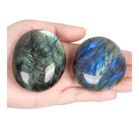 Labradorite Palm Stone-2 Pcs Labradorite Pocket Energy Stones, Smooth Healing Crystal Worry Stone (Labradorite)