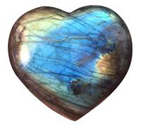 Labradorite Stone, Natural Heart Shaped Palm Stone, Labradorite Crystal, Polished Pocket, Heart Palm for Chakra Reiki Balancing Meditation Home Decor..