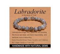 Labradorite - Trust - Handmade Handmade Yoga Stretch Elastic Bracelet Natural Stone Crystal Healing Power Energy Gifts for Unisex Adult 8mm