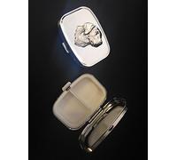 Labradors Head A4 made of fine English Pewter on a travel silver rectangular metal pill box