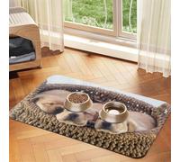 Labradors Little Puppies Golden Retriever,Waterproof Pet Feeding Mat,PU Leather Placemats for Cat Dog Water Bowl,Food Mats,30x45cm
