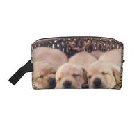 Labradors Little Puppies Golden RetrieverMakeup Trave Bag for Women,Cosmetic Large Capacity Organizer
