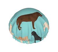Labradors Yellow Chocolate Black Lab Pet Dog Reusable Waterproof Washable Adjustable Suitable For Women All Hair Lengths Shower Cap