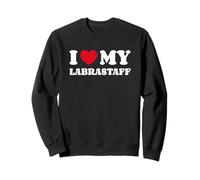 Labrastaffs I Love My Labrastaff Dog Owner Heart Sweatshirt