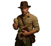 labreeze Adult Brown Explorer Hat - Safari Adventurer Style Costume Accessory for Halloween, Fancy Dress, Jungle & Expedition Party Theme Outfit for Men & Women