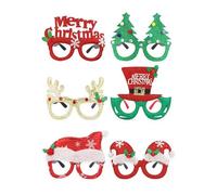 labreeze Adult Christmas Glasses - Pack of 6 Assorted Festive Designs - Novelty Xmas Party Eyewear for Adults, Funny Holiday Accessories for Parties, Family Photos, Office Events & Stocking Fillers