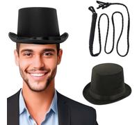 labreeze Adult Ringmaster Costume Set - Classic Top Hat & Fun Whip - Circus Performer Outfit for World Book Day & Fancy Dress