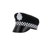 labreeze Adult’s Policeman Hat - Classic Black Police Officer Costume Accessory for Fancy Dress, Role Play, and Themed Events