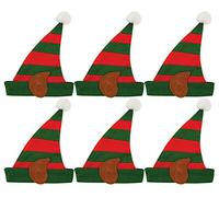 labreeze Adults Elf Hat Pixie Ears Red Green Christmas Xmas Party Fancy Dress Pack of 6