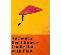 labreeze Authentic Red Chinese Coolie Hat with Plait | Traditional New Year Costume Accessory