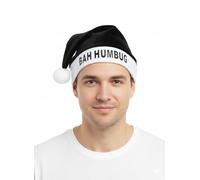 labreeze Bah Humbug Christmas Hat for Adults - Funny Novelty Festive Hat - Black & White Scrooge Style Xmas Accessory - Perfect for Christmas Parties, Work Events, Holiday Gags & Secret Santa Gifts
