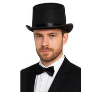 labreeze Black Felt Top Hat for Men - Victorian Gentleman Fancy Dress Costume Hat - Formal Classic Accessory for Weddings, Theatre, Steampunk & Historical Events