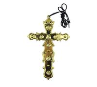 labreeze Gold Monk Cross Necklace 16 Cm with 74 Cm Cord Halloween Fancy Dress Party Costume Accessory