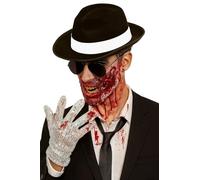 labreeze Halloween Gangster Costume Accessories Set - Al Capone Hat, Aviator Glasses, Sequin Glove & Fake Blood Tube - Men’s Fancy Dress Kit for Parties & Cosplay