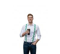 labreeze Irish Shamrock Braces, Green Clover Pattern, Adjustable Suspenders for St Patrick's Day, Adult Unisex Fancy Dress Costume Accessory