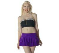labreeze Ladies RARA Skirt Layered Frill Vibrant UV Neon Plain Dance Club Wear Party Casual Fancy Dress (Purple, L/XL)
