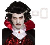 labreeze Male Vampire Wig 130g with White Fanged Teeth Halloween Horror Fancy Dress