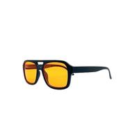 labreeze Navigator Sunglasses with Black Plastic Frame and Bold Orange Lenses - Sleek Eyewear for Adventurous Souls