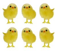 labreeze Pack of 6 Little Fluffy Yellow Easter Chicks 3.5cm Easter Prizes and Decorations Easter Bonnet Decoration