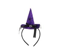 labreeze Purple Mini Witch Hat Headband - Halloween Fancy Dress Costume Accessory for Adults, Spooky Party Wear, Haunted House & Seasonal Event Outfit Decoration