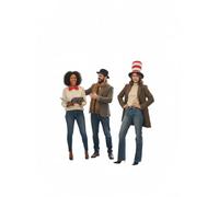 labreeze Red & White Striped Top Hat, Black Bowler Hat & Red Bow Tie Set - 3 Piece Costume Accessories for Parties, Performances & Fancy Dress