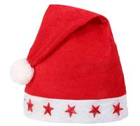 labreeze Santa Christmas Hat with Red LED lights and Pompom Red White Xmas Party Hat
