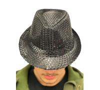 labreeze Sequin Gangster Hat for Adults - Sparkling Fancy Dress Costume Accessory for 1920s Themed Parties, Dance Performances, and Events (Black)