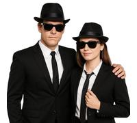 labreeze Set Of 2 Blues Hat and Glasses Set - Perfect for Hen Parties, Stag Dos, Themed Events, and Fancy Dress Party