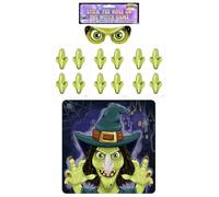 labreeze Stick the Nose on the Witch Halloween Game - 14 Piece Party Activity for Kids - Fun Trick or Treat, Haunted House & Classroom Game - Spooky Family Halloween Party Supplies