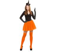 labreeze Witch Costume Accessories Set for Women & Girls - Includes Witch Hat Headband with Diamante Spider, Black Lace Gloves, OTK Socks and 3-Layer Tutu Skirt for Halloween Fancy Dress