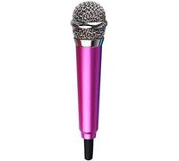 Labriciyon Rose Red Mini Singing Mic Equipment 3.5mm Mini Condenser Microphone Phone Karaoke Mic with Stand Singing Mic Equipment Mini Handheld Microphone for Mobile Phone Laptop Notebook
