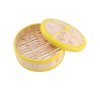 LABRIMP 1 Set Single Tier Bamboo Steamer with Lid Steam Basket for Dim Sum Dumplings Buns Vegetables Rice Bamboo Material for Home Cooking and Housewarming