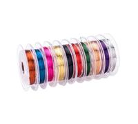 LABRIMP 10 Rolls Copper Wire for Jewelry Making with Assorted Colours Great Flexibility and Good Ductility Flexible Beading Wire for Artistic DIY Random Color