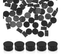 LABRIMP 100pcs Acrylic Guitar Inlay Dots for Classical Guitar and Ukulele, Black Fingerboard Inlay Material with Multiple Diameter Fretboard Markers, Easy to Install Tone Point Stickers