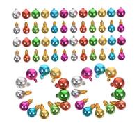 LABRIMP 100pcs Miniature Christmas Ball Ornaments Shatterproof Plastic Baubles with Hanging Strings for Small Trees Tabletop Holiday Party Decorations