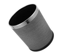 LABRIMP 10l Round Trash Bin Vintage Style Double-layer Pu Leather Waste Container Small Indoor Kitchen Garbage Can Office and Hotel Bathroom Recycling Bin