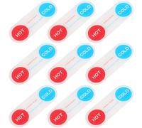 LABRIMP 10pcs Acrylic Hot and Cold Water Labels Self Adhesive Faucet Signs for Hotels, Easy to Clean and Reduce Guest Confusion, Stylish and Unobtrusive Water Tap Indicator Stickers