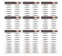 LABRIMP 10Pcs Eyebrow Stickers for Women Hair Like Temporary Eyebrows Easy to Use for All Face Types Creative Black Brow Stickers for Quick Application