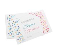 LABRIMP 10pcs Gender Reveal Party Greeting Cards with Cute Cartoon Designs Paper Material Bright Colors for Shower Decorations and Congratulations