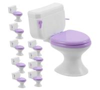 LABRIMP 10pcs Miniature Dollhouse Toilets Plastic Bathroom Accessories for Doll House Furniture Realistic Tiny Closestool for Micro Landscape Play and Role-playing