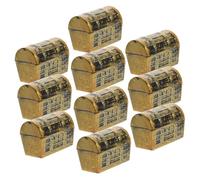 LABRIMP 10pcs Miniature Treasure Box Model Vintage Doll House Props for Party Favors Pirate Themed Decor Realistic Design for Miniature Layouts and