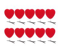 LABRIMP 10pcs Red Heart Hair Clips for Adorable Loving Heart Hairpins Bobby Pins Hair Barrettes Set
