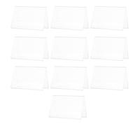 LABRIMP 10pcs Tent Name Plate Acrylic Name Plate V-shaped Desktop Sign Holder with Insertion Slots on Both Sides for Long-term Use, for Meetings and Hotels