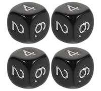 LABRIMP 12Pcs Black Number Dice Set for Math Learning and Board Games, 6-Sided Plastic Dice for Addition, Subtraction, Multiplication, Division Practice and Interactive Classroom Teaching